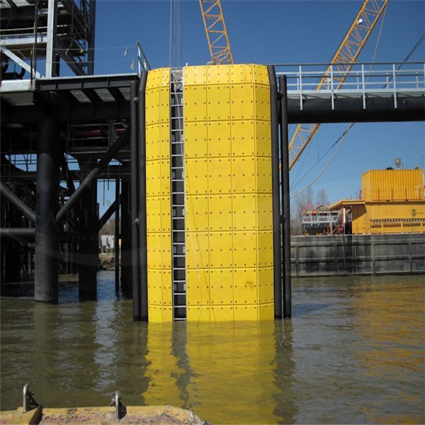 UHMWPE marine fender pad installed on a ship dock